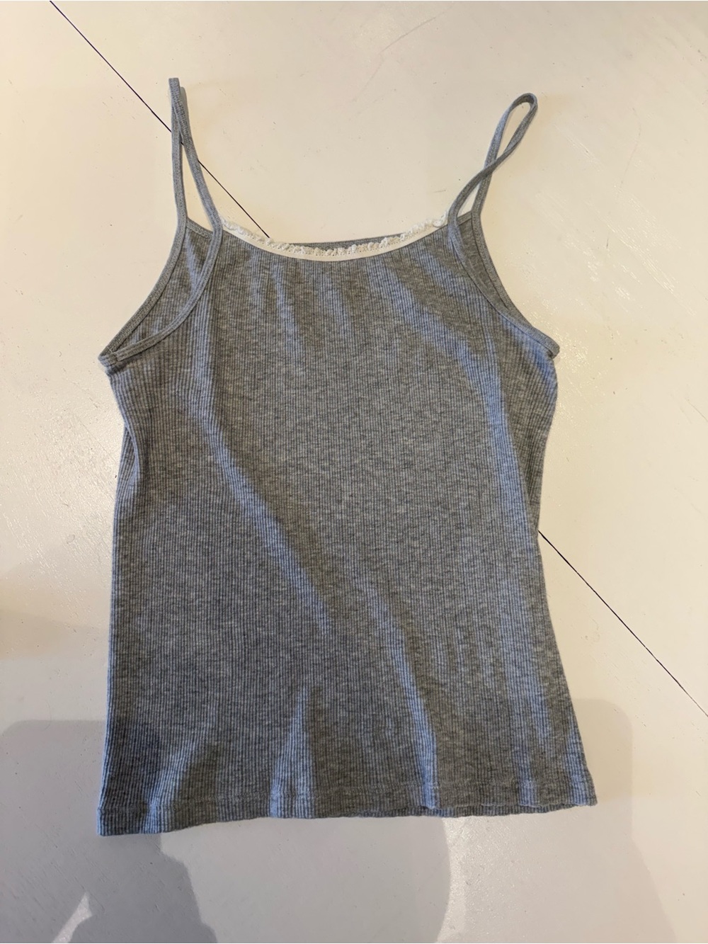 Brandy Melville Grey Ribbed Cami Tank Top
